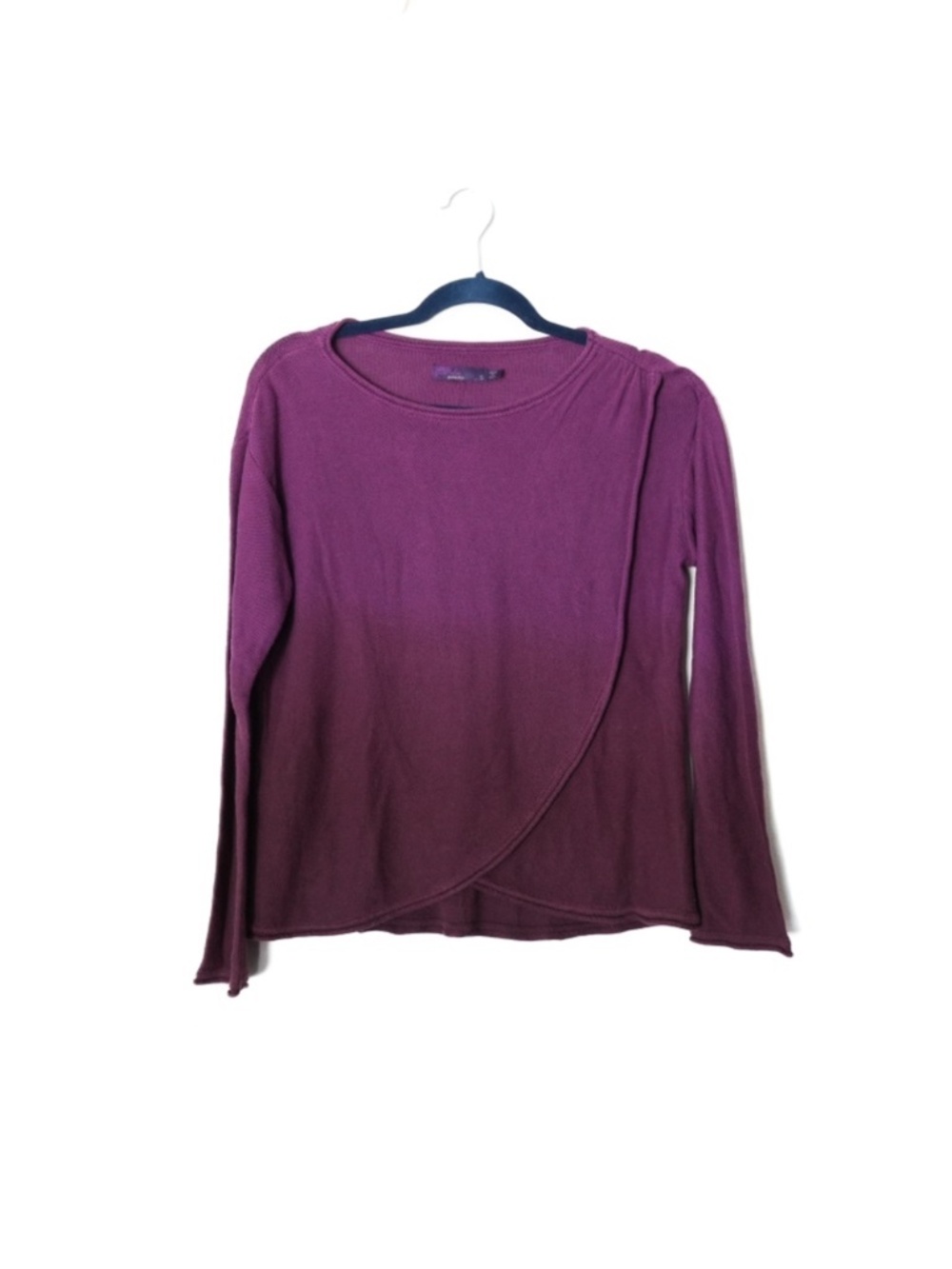 Prana Juliana Wrap Sweater Long Sleeve Knit Purple Ombré